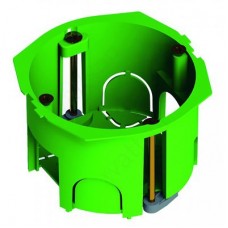 Коробка монтажная, лючок Коробка установочная 68 х 45 мм пластиковые лапки ГИПРОК, зеленая