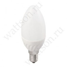 Лампа LED C37 свеча 5Вт 400Лм 230В 3000К E14