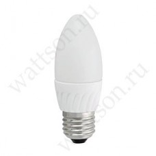 Лампа LED C37 свеча 5Вт 400Лм 230В 3000К E27