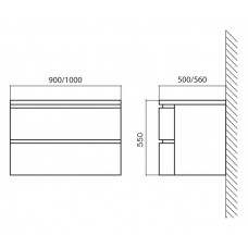 Мебель для ванной комнаты  BELBAGNO PROSPERO BB1000DCS2C/BL-BB1000ARL