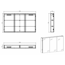 Зеркальный шкаф BELBAGNO  SPC-3A-DL-BL-1200