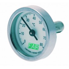 Термометр биметаллический (без фиксатора) д/шаров.кранов, 0-80С
