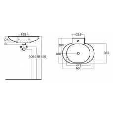 Раковина накладная BELBAGNO BB3060KL