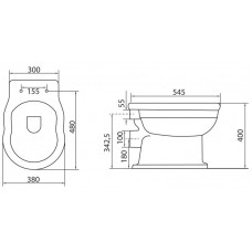 Унитаз приставной с горизонтальным выпуском воды BELBAGNO BOHEME P-TRAP