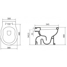 Унитаз приставной с вертикальным выпуском воды BELBAGNO BOHEME S-TRAP