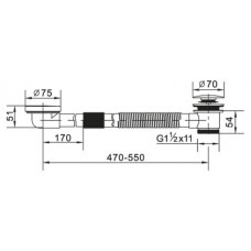 Слив-перелив для акриловой ванны Articoli Vari CZR-STW1-01(02,03)