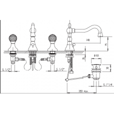 Смеситель для раковины CEZARES ATLANTIS-BLS2