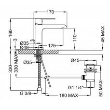 Смеситель для раковины CEZARES FURORE-LSM1-01-Cr-WO