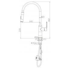 Смеситель для кухни двухрежимный BELBAGNO BB-LAM38-IN