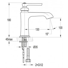 Смеситель для раковины CEZARES LIBERTY-F-LS-01-WO