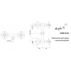 Смеситель для душа с ручным душем CEZARES LORD-DS