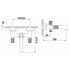 Смеситель для ванны и душа BELBAGNO IMPULSO IMP-VASM-CRM