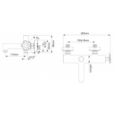 Смеситель для ванны и душа BELBAGNO ROSO ROS-VASM-CRM