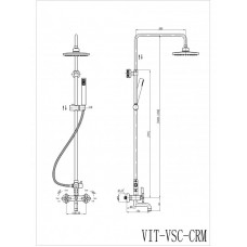 Душевая колонна со cмесителем для ванны, верхним и ручным душем BELBAGNO VITTORIA VIT-VSC-CRM