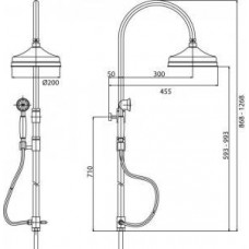 Душевая колонна с ручным и верхним душем CEZARES VINTAGE-CAE-M