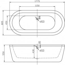 Ванна акриловая отдельностоящая BELBAGNO  BB12