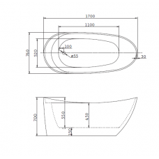 Ванна акриловая отдельностоящая BELBAGNO BB25