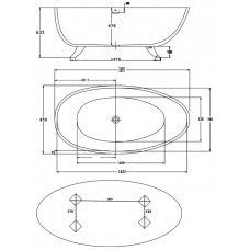Ванна акриловая отдельностоящая BELBAGNO BB42-1700-PERL