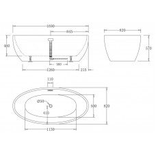 Ванна акриловая отдельностоящая BELBAGNO BB69-1700