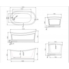 Ванна акриловая отдельностоящая BELBAGNO BB32